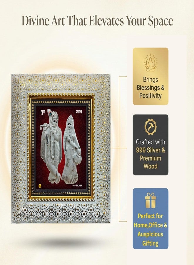 ARTSMINE إطار حائط فضي من آرتسماين بتصميم رادها كريشنا - فضة عيار 999 | تشطيب فاخر | ديكور منزلي روحاني | مثالي للعبادة والإهداء - قطعة واحدة - Image 2